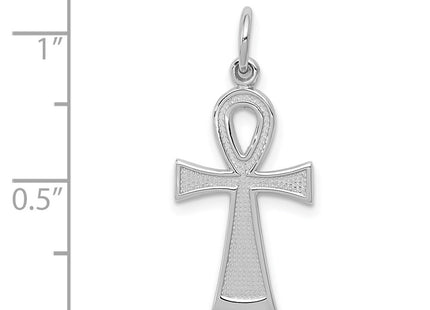 14K white gold cross pendant, another view
