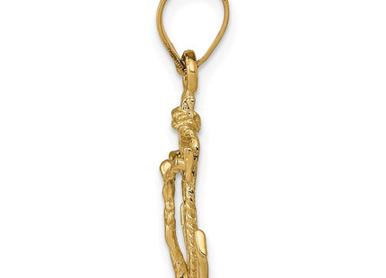 14K gold cross pendant, alternate view