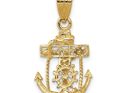 14K gold cross pendant, further view