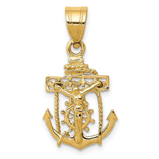 14K gold cross pendant
