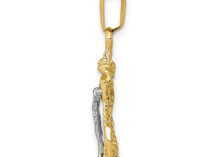 14K gold cross pendant, alternate view