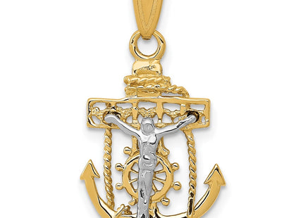 14K gold cross pendant