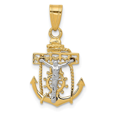 14K gold cross pendant