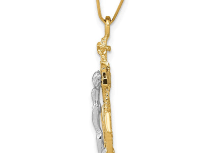 14k Two-tone Mariners Cross Pendant (Style C811)