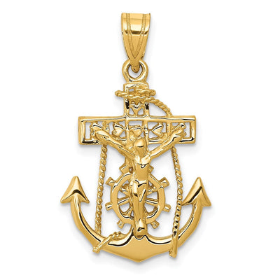 14K gold cross pendant