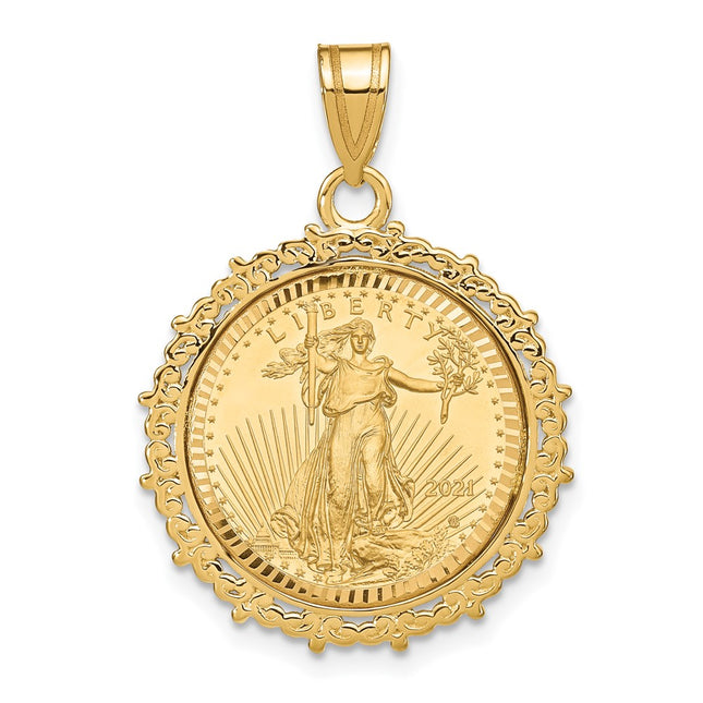 14k Yellow Gold Pendants Style C8187D - Classique Jewelry Inc.