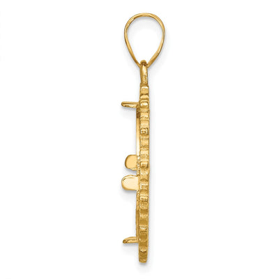 Wideband Distinguished Coin Jewelry 14K Polished Fancy Prong Coin Bezel Pendant, 29.4 x 21.5mm