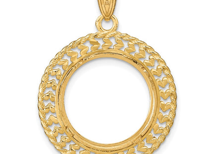 14K gold heart pendant, another view
