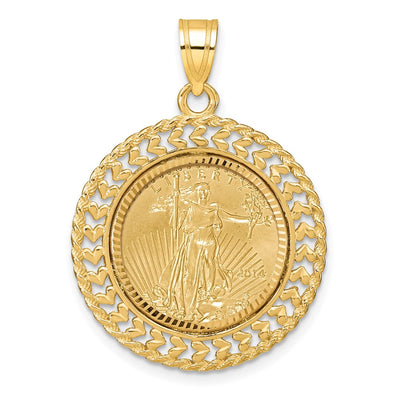14K yellow gold heart pendant