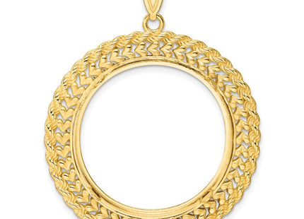 14K gold heart pendant, another view