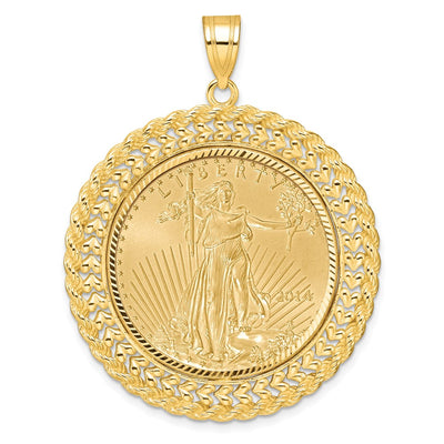 14K yellow gold heart pendant