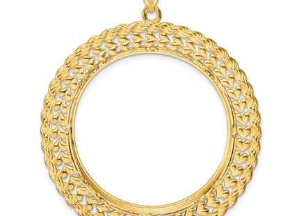 14K gold heart pendant, another view