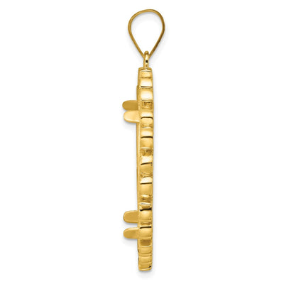 Wideband Distinguished Coin Jewelry 14K Polished Fancy Prong Coin Bezel Pendant, 43.75 x 34.8mm