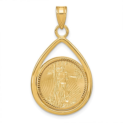 14K yellow gold tear drop pendant