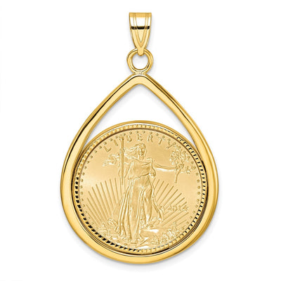 14K yellow gold tear drop pendant