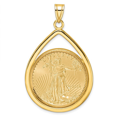 14K yellow gold tear drop pendant