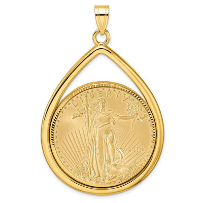 14K yellow gold tear drop pendant