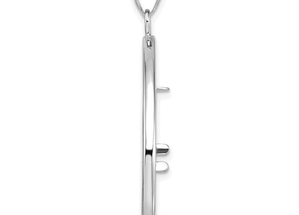 14K white gold teardrop pendant, alternate view