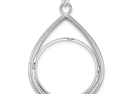 14K white gold teardrop pendant, another view