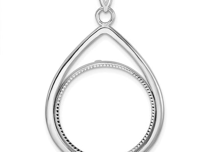 14K white gold teardrop pendant