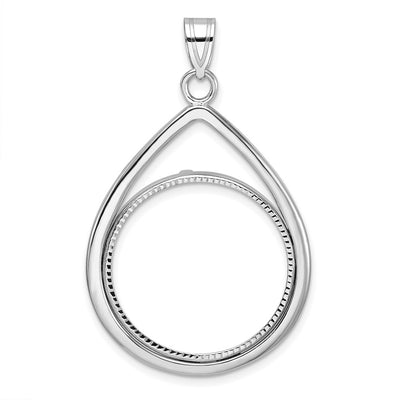 14K white gold teardrop pendant
