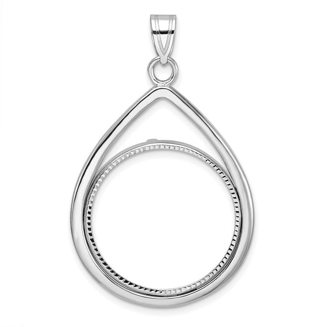 14K white gold teardrop pendant