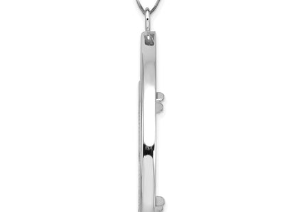 14K white gold teardrop pendant, alternate view