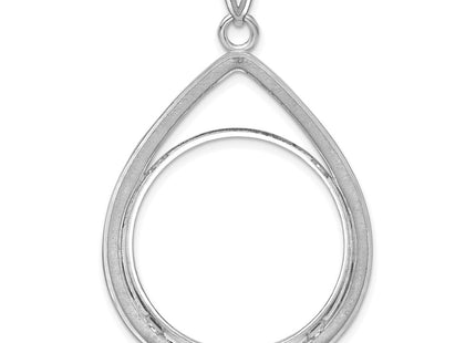 14K white gold teardrop pendant, another view