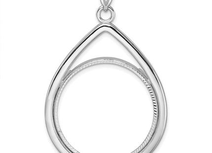 14K white gold teardrop pendant