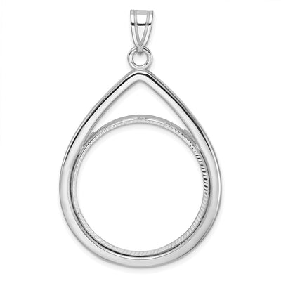 14K white gold teardrop pendant