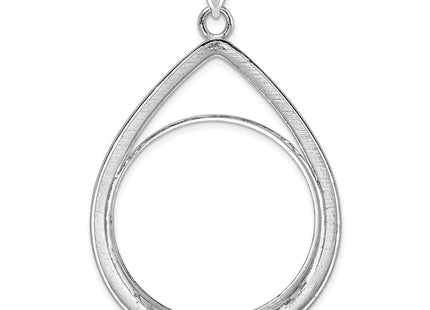 14K white gold teardrop pendant, another view