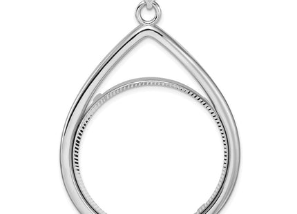 14K white gold teardrop pendant