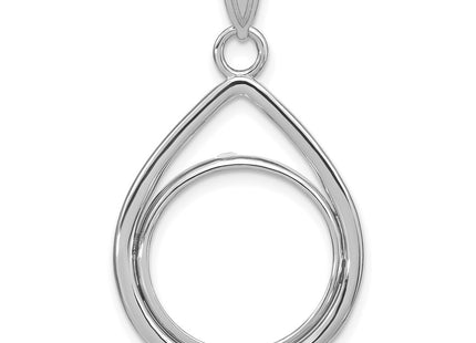 14K white gold teardrop pendant