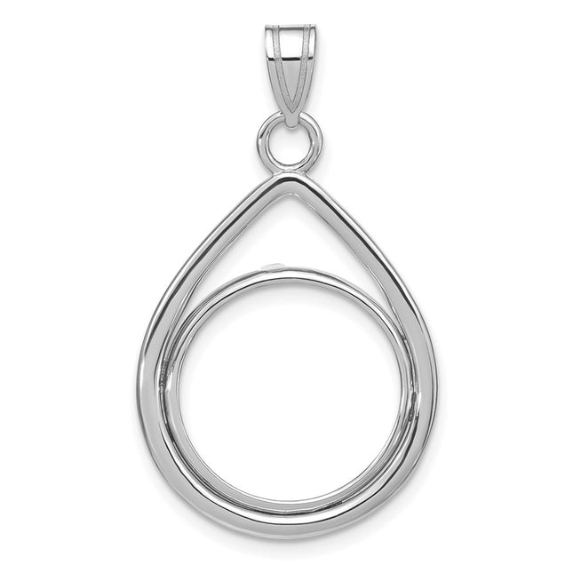 14K white gold teardrop pendant