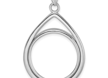14K white gold teardrop pendant