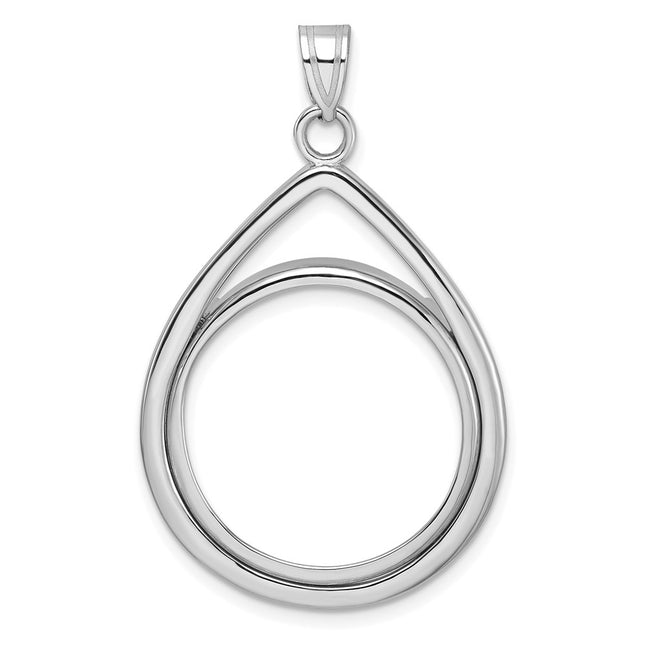14K white gold teardrop pendant