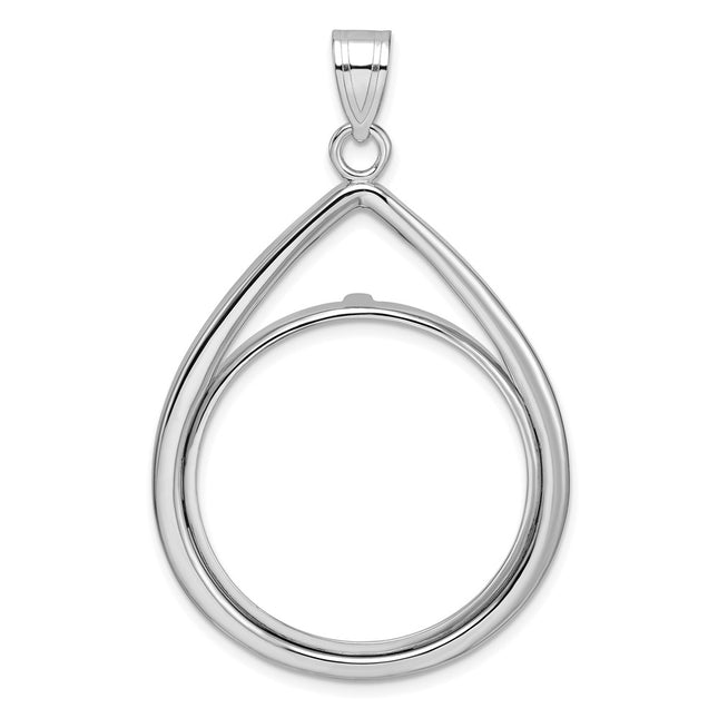 14K white gold teardrop pendant