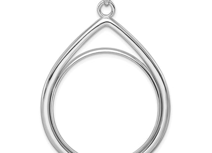 14K white gold teardrop pendant