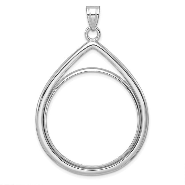 14K white gold teardrop pendant