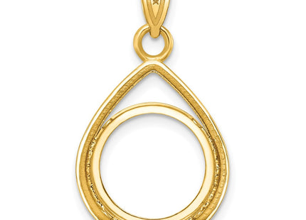 14K gold teardrop pendant, another view