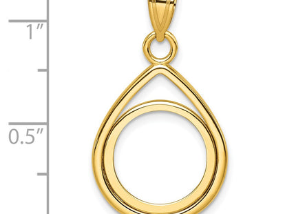 14K gold teardrop pendant, further view