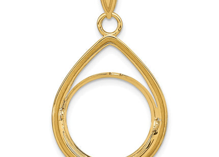 14K gold teardrop pendant, another view
