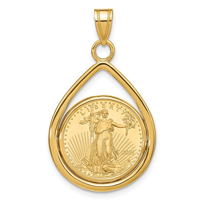 14K gold teardrop pendant