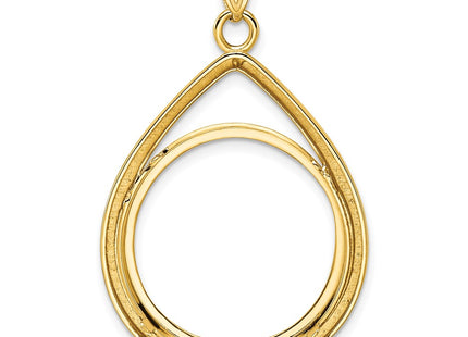 14K gold teardrop pendant, another view