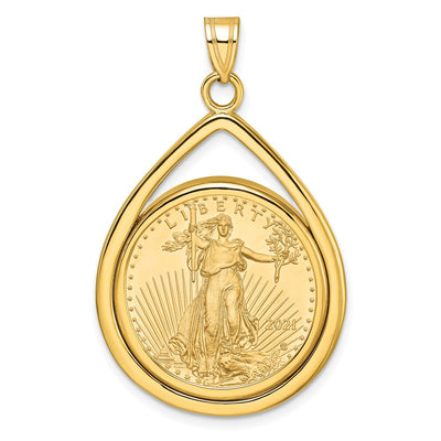 14K gold teardrop pendant