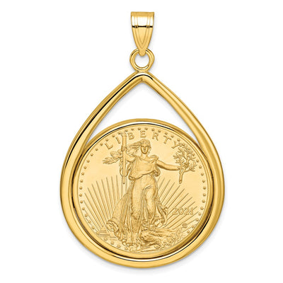 14K gold teardrop pendant
