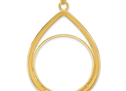 14K gold teardrop pendant, another view