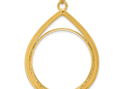 14K gold teardrop pendant, another view
