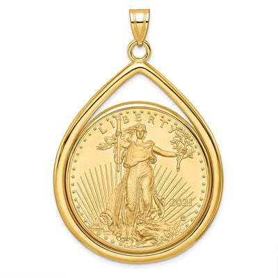 14K gold teardrop pendant
