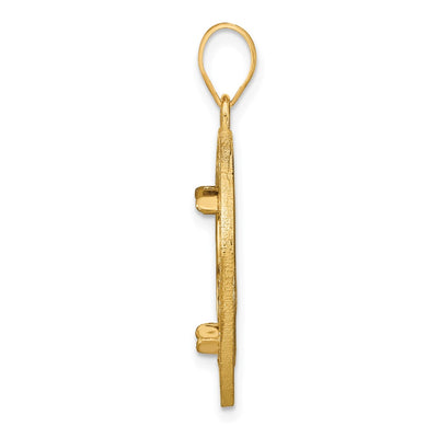 Wideband Distinguished Coin Jewelry 14K Polished Fancy Wire Prong Coin Bezel Pendant, 31 x 22mm